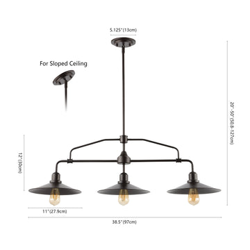 Cade 34.25" Metal Farmhouse Industrial LED Pendant